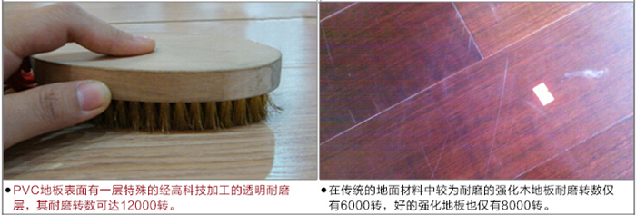 pvc地板與木地板耐磨對比